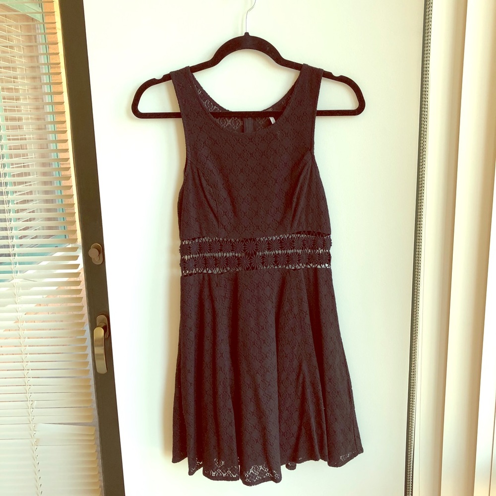 Free People Lace Panel Fit and Flare Dress